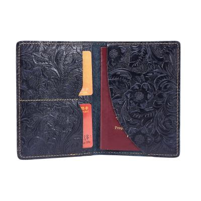 China Custom Crazy Vintage Horse Leather Passport Holder Wallet Travel Passport Cover For Women for sale