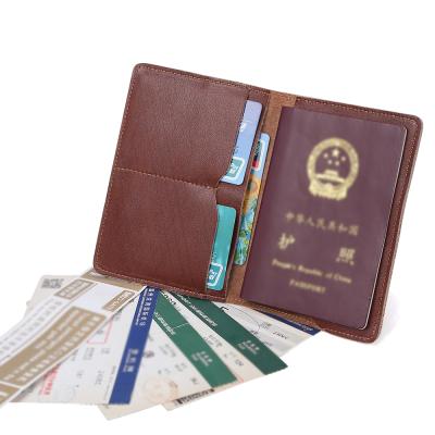 China Custom Genuine Leather Crazy Vintage Passport Holder Wallet Horse Travel Passport Case Cover for sale