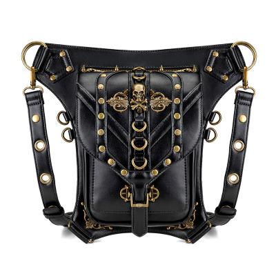 China Multifunctional Character Skull PU Black Cross - Body Bag Fashion Waist Women Bags for sale