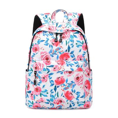 China Waterproof Backpack College Student Bag Package Flower Printed School Bag For Kids Wholesale for sale