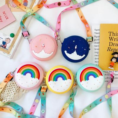 China New Mini Rainbow Donut Kids Silicone Cute Candy Kid Purses Daily Wallet Small Purse and Handbags Girls Small for sale