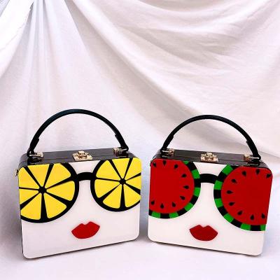 China Lady New fashionable handbag women cross - body bags large capacity summer lemon watermelon acrylic small handbag for sale