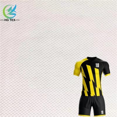 China Low MOQ 100% Polyester Weft Anti-Static Custom Printed Knitting Mesh Fabrics For Sports Jersey Football Basketball Uniform Clothes for sale