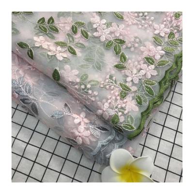 China HG1121 Tulle Anti-static Lace Fabric Long 3D Skirt Flowers Cute Making Dresses For Lace Up Embroidery Fabric Tulle Fabric for sale