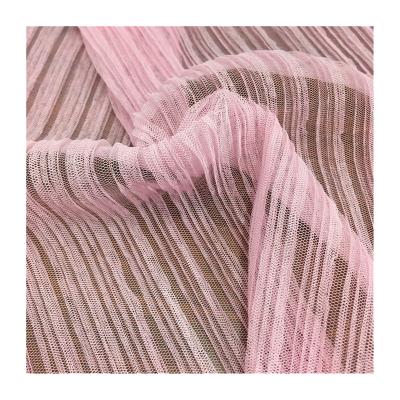 China Popular Fashion Pleated HG6718 Wrinkle Plicative Tulle Fabric Tear-Resistant For Tutu Dress Skirt for sale