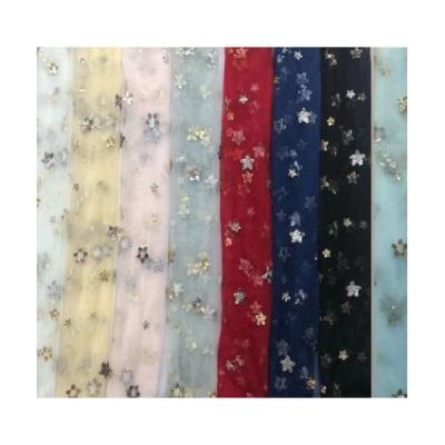 China 1029 Star Multi Color Glitter Lace Fabric Sequin Mesh Sequin Fabric Gold Sequin Hg Antistatic Hg Tulle for sale