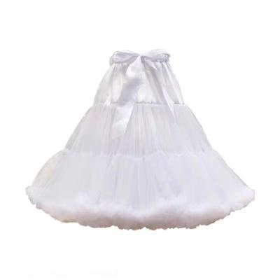 China 100% Polyester Bridal Wedding Dress Skirt Move Ball Dress Boneless Soft Brace Crinoline Petticoat Fluffy Loop Lolita for sale