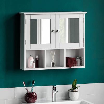 China Customized Floating Wood Cabinet Bathroom Vanity Panel Luxury Wall Mount MDF Vanity Waterproof With Mirror For Sale for sale