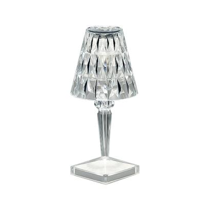 China Crystal Led Touch Control Dimmable Modern Decorative Night Light Rechargeable Bedside Table Lamp for sale