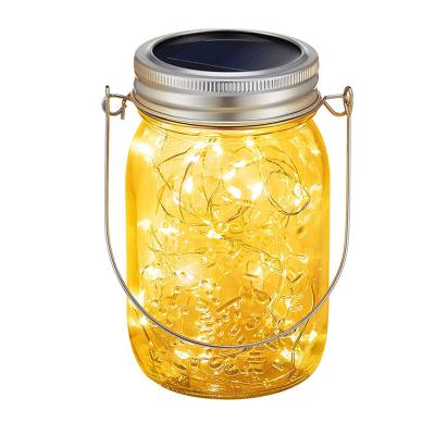 China Hot Sale Energy Saving Mason Jar Lid Waterproof Environmental Protection Solar Led Lights Outdoor Garden For Halloween Christmas Decorate for sale