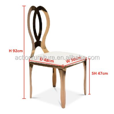 China (Other) Gold Adjustable Luxury Wedding Chairs Furniture Metal Stainless Steel Throne Dining Chair For Event Reception for sale