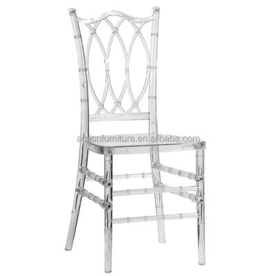 China Laser Cutting Durable Transparent Grid Resin Acrylic Outdoor Wedding Chiavari Chairs Wholesale for sale