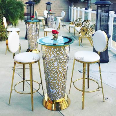 China Laser Cutting Foshan Supplier Modern High Quality Glass Top Outdoor Waterproof Glowing Wedding Led Bar Furniture for sale