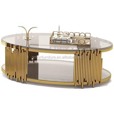 China Extendable OEM Rose Modern Gold Side Coffee Tables For Living Room Silver Tea Tables for sale