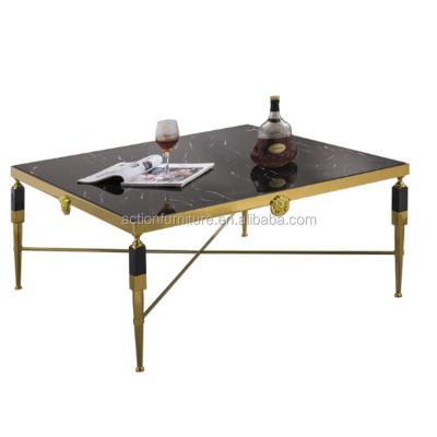 China Modern Design Convertible Square Furniture Varsace Metal Luxury Marble Top Gold Tea Table For Living Room Furniture for sale