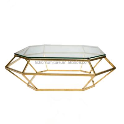 China Wholesale Hot Selling Luxury Stainless Steel Leg Extendable Hollow Out With Marble Glass Top For Living Room Coffee Table Side Table Garden for sale