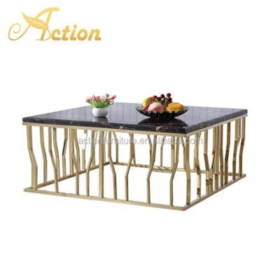 China Rectangle Stainless Steel Center Stretch Industrial Modern Mirrored Glass Wedding Table And Chairs Living Room Center Table for sale