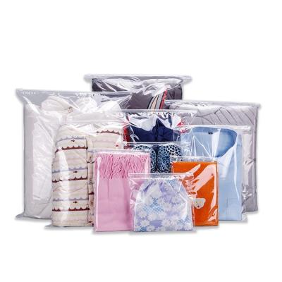 China Recyclable Custom Clear Tote Bags Zipper Bag Frosted Bag With Custom Logo For Clothing for sale