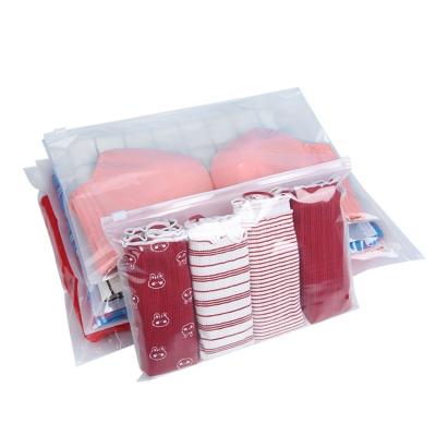 China Logo On Clothing Packaging Bag Recyclable Custom Apparel Storage Underwear Bags Plastic Clear Packaging Bags For Bra, Sock for sale