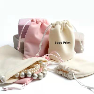 China Custom Reusable Eco Friendly Recyclable Promotion Velvet Jewelry Pouch Suede Drawstring Pouch Gift Bags for sale