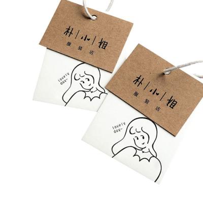 China Sustainable Kraft Garment Paper Eco-Friendly Clothing Hang Tag Hang Tag With Custom Logo for sale