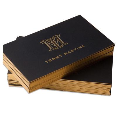 China paper & Custom Recyclable Paper Cardboard Cardboard Cotton Paper Luxury Fashion Hologram Gold Silver Foil Stamping Edge Gold Plated Business Cards for sale