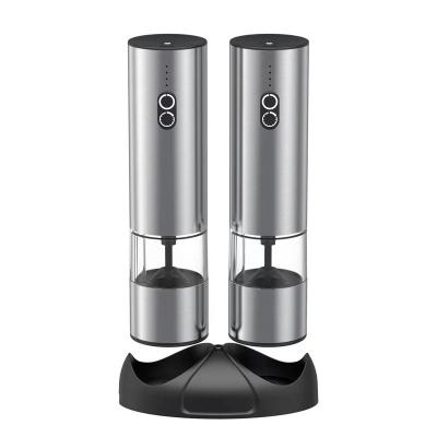 China 2022 Rechargeable Pepper Mill Multifunctional Convenient Plastic Mechanism Grinder Electric Gravity Salt and Pepper Grinder for sale