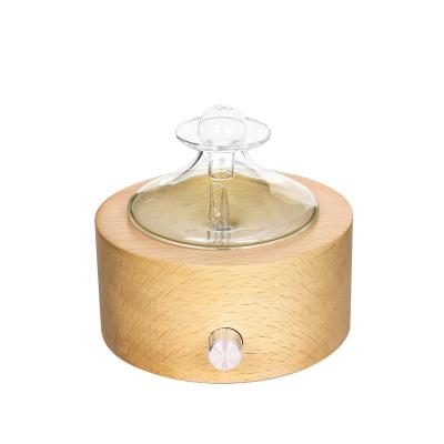 China No Water Real Wood Base Handmade Aromatherapy Essential Oils Glass Diffuser for sale