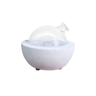 China MEETA 200ml Household Water Essential Oil Aroma Diffuser Base Cement Dome Glass Diffuser With Colorful Light for sale