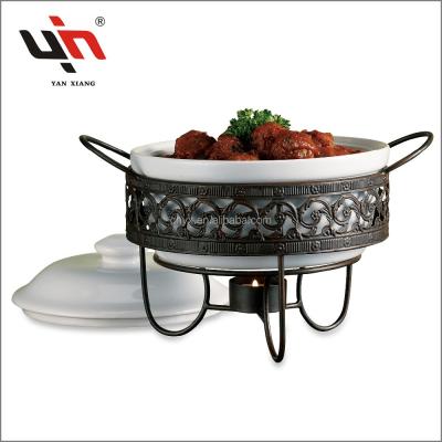 China Yanxiang Sustainable Ceramic Casserole Sets , High Quality Buffet Food Warmer Cookware for sale