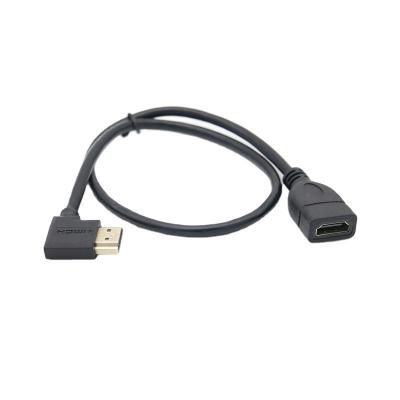 China Gold Plated HDTV Connector EXTENSION Cable Left Right Down Angle ADVANCE Male To Female CABLE 0.3m~0.5m for sale