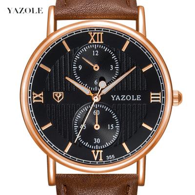 China 2020 Yazole Waterproof Luminous Men's Watch Waterproof Luminous Men's Watch Top Business Luxury Top Business Clock Leisure Leather Quartz Watch Male Relogios for sale