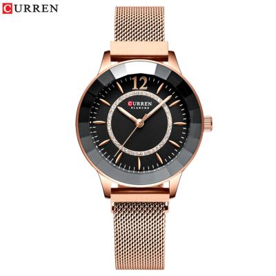 China CURREN 9066 Water Resistant 2019 Lady Quartz Clocks Watch Hot New Fashion Women Waterproof Blue Rose Gold Mesh Bracelet Ladies Wristwatches for sale