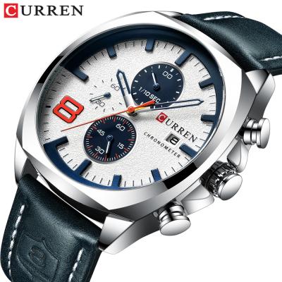 China Curren 8324 Automatic Date Men's Quartz Sport Watch Relogio Masculino Foreign Trade Military Analog Men's Watch Waterproof 30M for sale