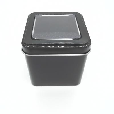 China Disposable square black iron box watch iron box window iron box can be customized LOGO for sale