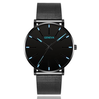 China Day/Date Ultrathin Mesh Band Men Watch Luxury Business Casual Dress Watch Fashion Quartz Clock Stainless Steel Simple Relogio Wristwatch for sale