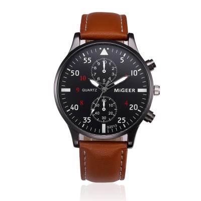 China 2019 Hot Ebay Fashion MIGEER Quartz Non-specific Luxury Watch Men Leather Wrist Watch for sale