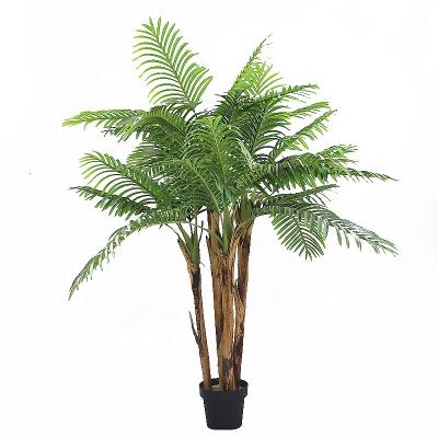 China Art Decor Good Quality Bunching 4 Trunks Artificial Areca Palm Tree With Pot for sale