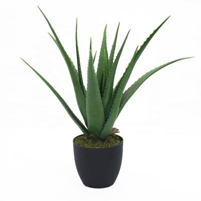 China Art Decor Natural Looking Real Touch Artificial Aloe Plant With Pot For Home Decoration for sale