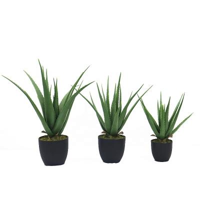 China Art Decor All Sizes Potted Artificial Aloe Plants Bonsai For Home Decoration for sale