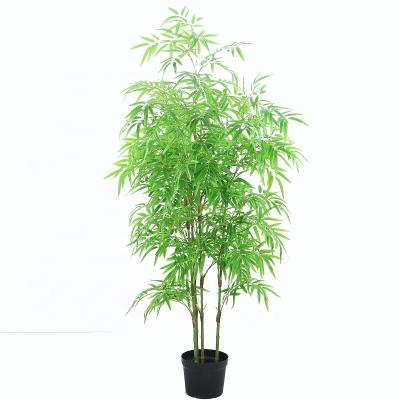 China Art Decor 180cm High Plastic Bamboo Tree With Pot For Garden Decoration for sale