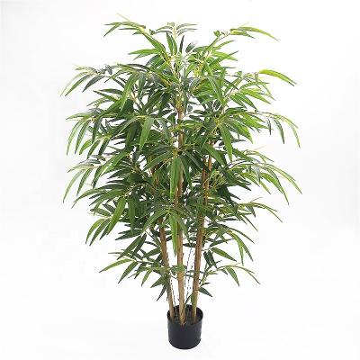 China Art Decor 6ft High Artificial Bamboo Tree With Plastic Pot For Home Decor for sale