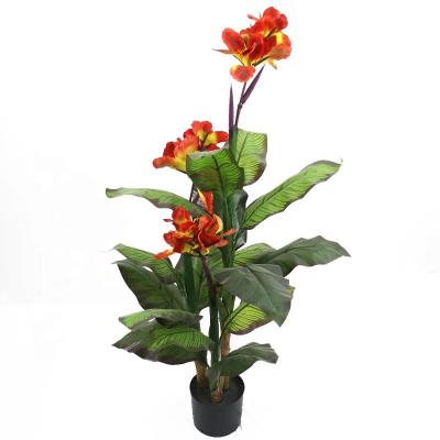 China Art Decor 4ft high artificial canna plant with pot for indoor decoration for sale