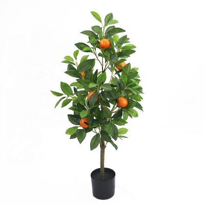 China Art Decor 4ft High Artificial Orange Trees With Pot For Home Decoration for sale