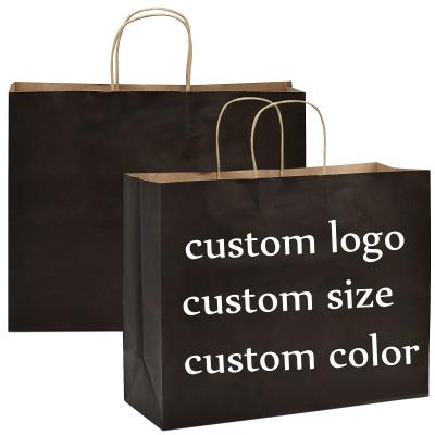 China Luxury Retail Bags Recyclable Personalized Custom Logo Brown Kraft Paper Paper Bags With Rope Handle for sale