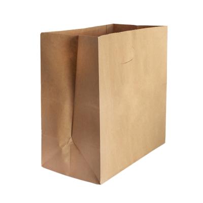 China Disposable Wholesale Cheap Custom Printed Brown Fast Food Bread Packaging Kraft Paper Bags With Die Cut Handle for sale