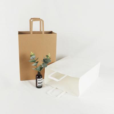 China Cheap Bulk Recyclable Custom Print Gift White Paper Shopping Bag With Handle In Stock for sale