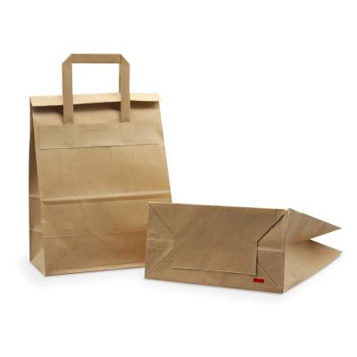 China Custom New Design Disposable Aluminum Foil Insulation Kraft Paper Take Out Bag With Flat Handle For Beverage Coffee Drinks for sale