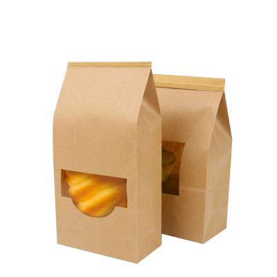 China Storage Recyclable Cheap Tea Food Snacks Dry Biscuits Exclude Air Tin Tie Paper Bag With Window for sale