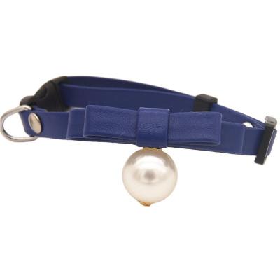 China Affordable and Beautiful Personalized Colorful Pearl Bow Cat and Universal Dog Collar for sale